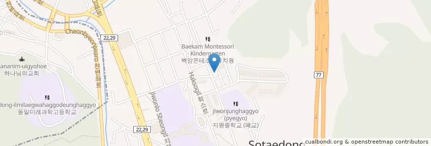 Mapa de ubicacion de 용화유치원 en Республика Корея, Чолла-Намдо, Кванджу, 동구.