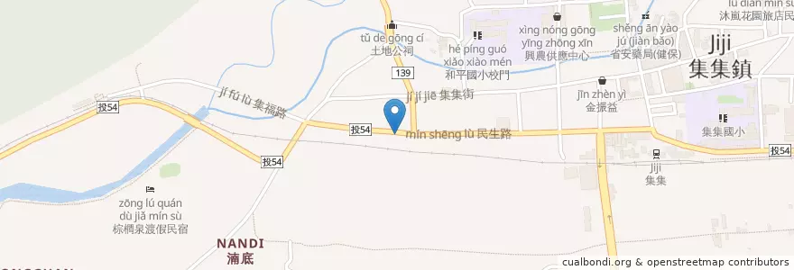 Mapa de ubicacion de 家禾藥局(健保) en Taiwan, Taiwan, Landkreis Nantou, Jiji.