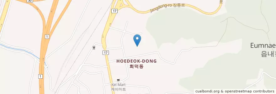 Mapa de ubicacion de 개미유치원 en 大韓民国, 大田, 大徳区, 회덕동.