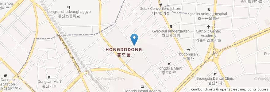 Mapa de ubicacion de 홍도유치원 en Südkorea, Daejeon, 동구, 홍도동.