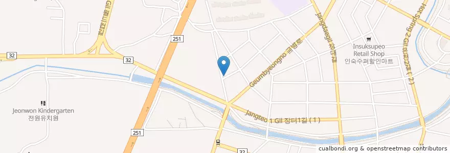 Mapa de ubicacion de 유성중앙유치원 en Südkorea, Daejeon, 유성구, 온천동.