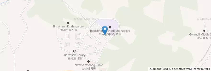 Mapa de ubicacion de 관인 새롬 유치원 en Corée Du Sud, Gyeonggi, Paju, 금촌1동.