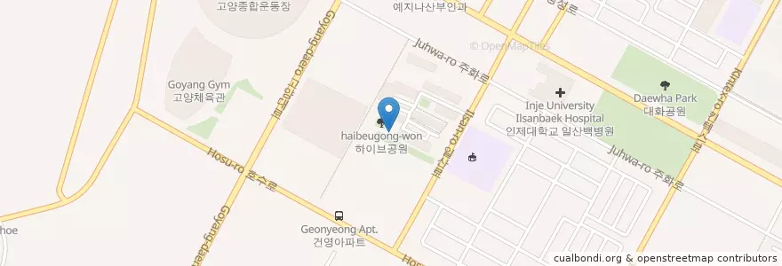 Mapa de ubicacion de 대화어린이집 en Республика Корея, Кёнгидо, Коян, 일산서구.