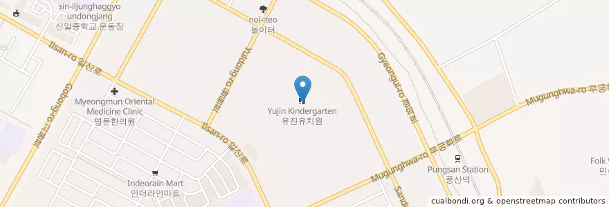 Mapa de ubicacion de 유진유치원 en Güney Kore, 경기도, 고양시, 일산동구.