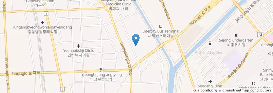 Mapa de ubicacion de 자비유치원 en Korea Selatan, Gyeonggi, 의정부시.