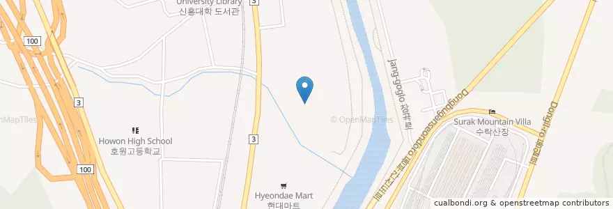 Mapa de ubicacion de 꿈나무유치원 en 大韓民国, 京畿道, 議政府市.