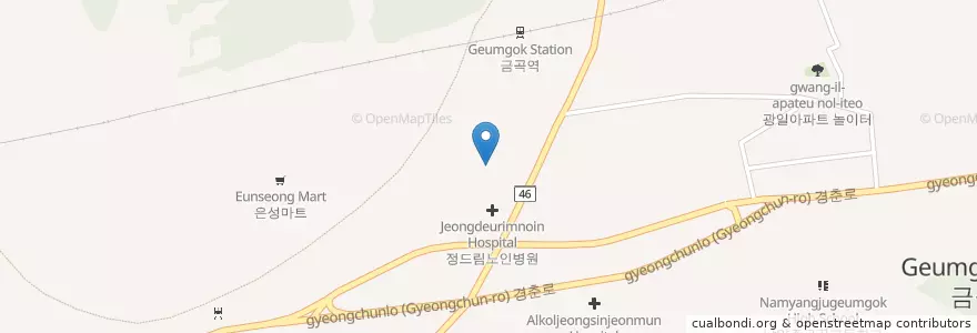 Mapa de ubicacion de 한별유치원 en 韩国/南韓, 京畿道, 南楊州市.