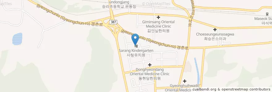 Mapa de ubicacion de 사랑유치원 en 대한민국, 경기도, 남양주.