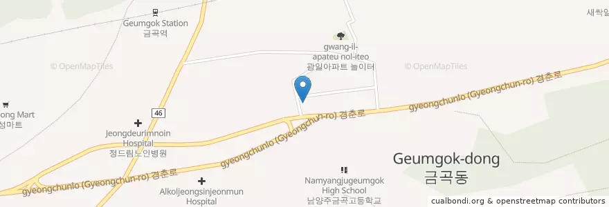 Mapa de ubicacion de 예림유치원 en Zuid-Korea, Gyeonggi-Do, 남양주.