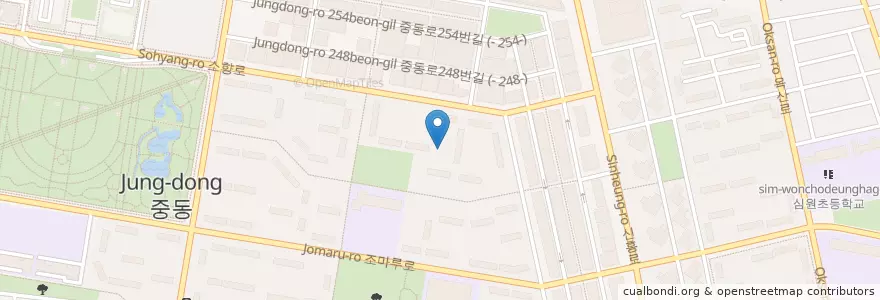 Mapa de ubicacion de 미리내유치원 en كوريا الجنوبية, 경기도, 부천시.