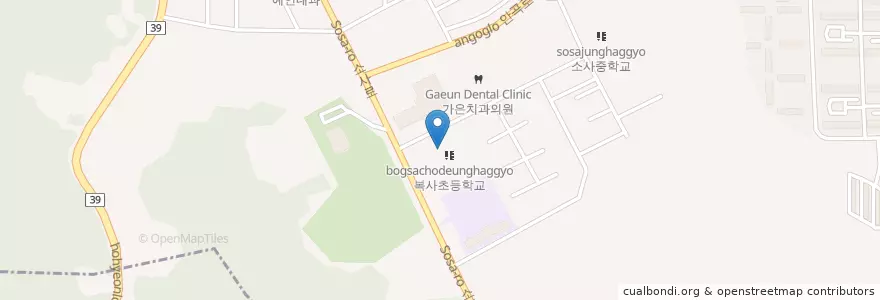 Mapa de ubicacion de 복사초등학교병설유치원 en 韩国/南韓, 京畿道.