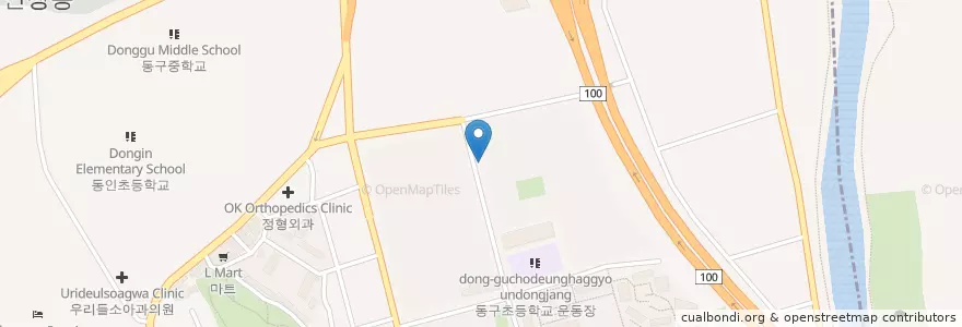 Mapa de ubicacion de 한마음유치원 en Corea Del Sur, Gyeonggi, 구리시.