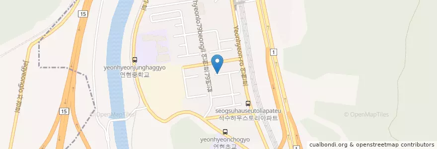 Mapa de ubicacion de 민들레유치원 en 대한민국, 경기도, 안양시, 만안구.