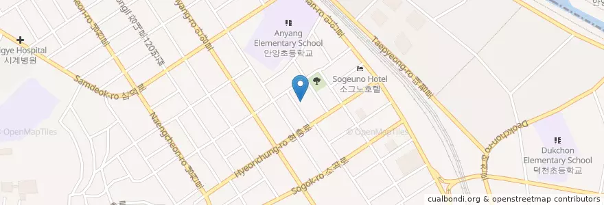 Mapa de ubicacion de 새싹유치원 en 대한민국, 경기도, 안양시, 만안구.