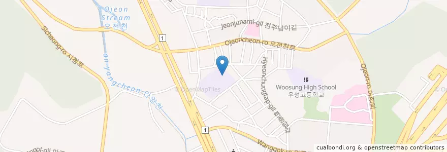 Mapa de ubicacion de 고천초등학교병설유치원 en کره جنوبی, گیونگی-دو, 의왕시, 고천동.