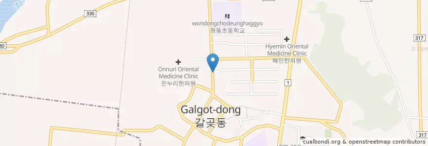 Mapa de ubicacion de 대일유치원 en 韩国/南韓, 京畿道, 烏山市.