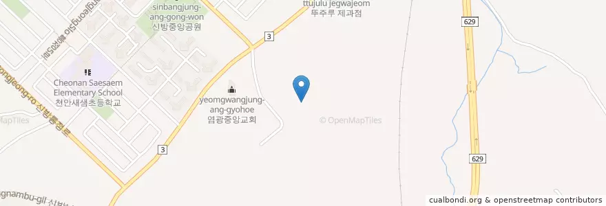 Mapa de ubicacion de Baekhyangmok Kindergarten en South Korea, Chungcheongnam-Do, Cheonan-Si, Dongnam-Gu.