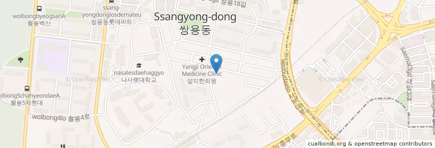 Mapa de ubicacion de 푸른별유치원 en Coreia Do Sul, Chungcheong Do Sul, 천안시, 서북구, 쌍용동.
