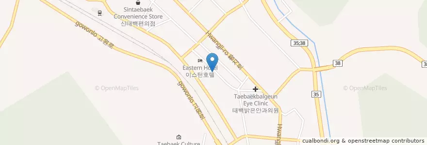 Mapa de ubicacion de 대건유치원 en Corea Del Sur, Gangwon, 태백시.