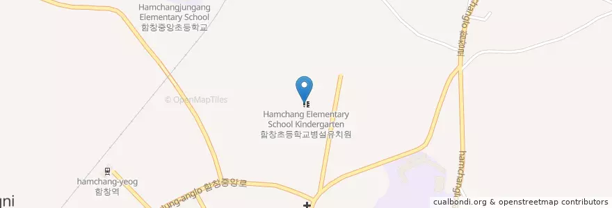 Mapa de ubicacion de 함창초등학교병설유치원 en کره جنوبی, جئونسانگبوک-دو, 상주시.