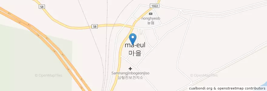 Mapa de ubicacion de 송진초등학교병설유치원 en Республика Корея, Кёнсан-Намдо, 밀양시.