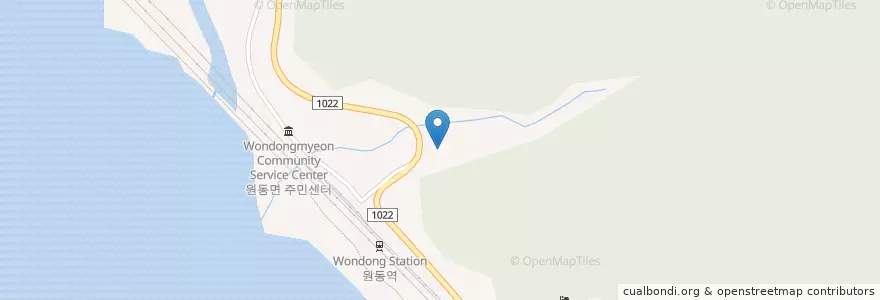 Mapa de ubicacion de 원동초등학교병설유치원 en كوريا الجنوبية, 경상남도, 양산시.