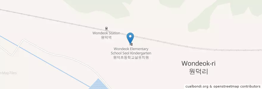 Mapa de ubicacion de 원덕초등학교설유치원 en 大韓民国, 京畿道, 楊平郡.