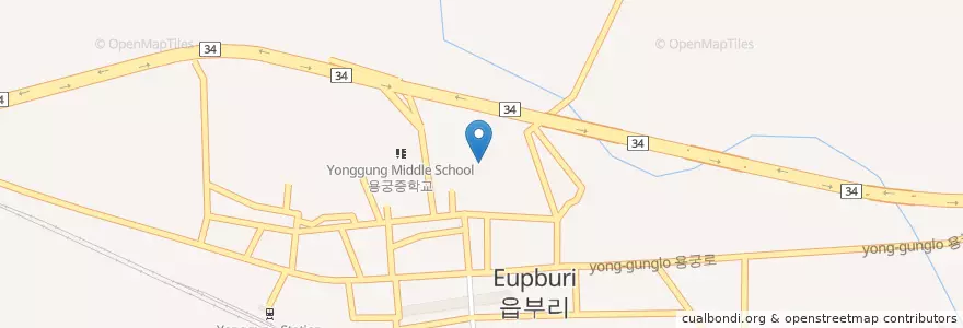 Mapa de ubicacion de 용궁초등학병설유치원 en 대한민국, 경상북도, 예천군.