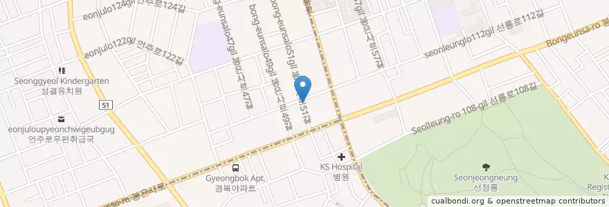 Mapa de ubicacion de 프라임저축은행 en Korea Selatan, 서울, 강남구, 논현동.