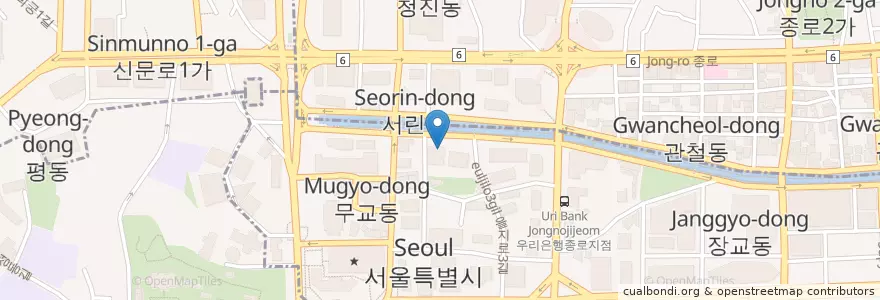 Mapa de ubicacion de 한국씨티은행 en Coreia Do Sul, Seul, 명동.