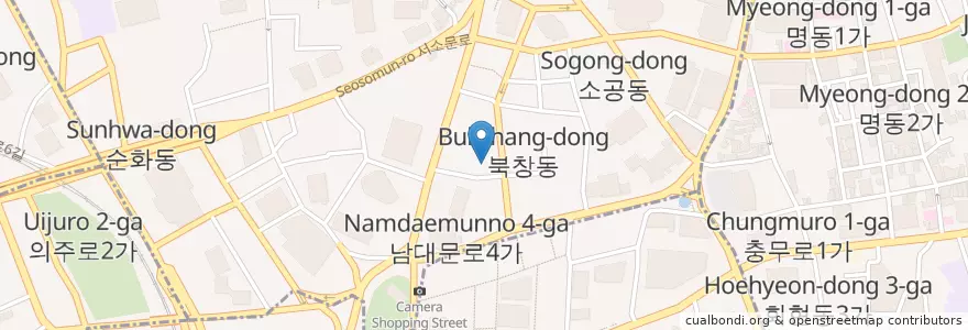 Mapa de ubicacion de 와코비아은행 en 대한민국, 서울, 중구, 소공동.