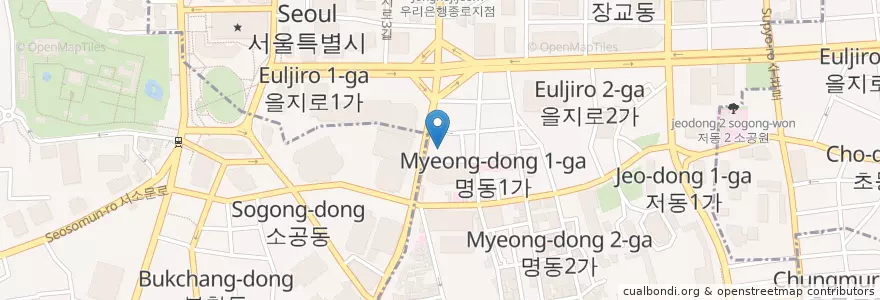 Mapa de ubicacion de KB국민은행 en Güney Kore, Seul, 명동.