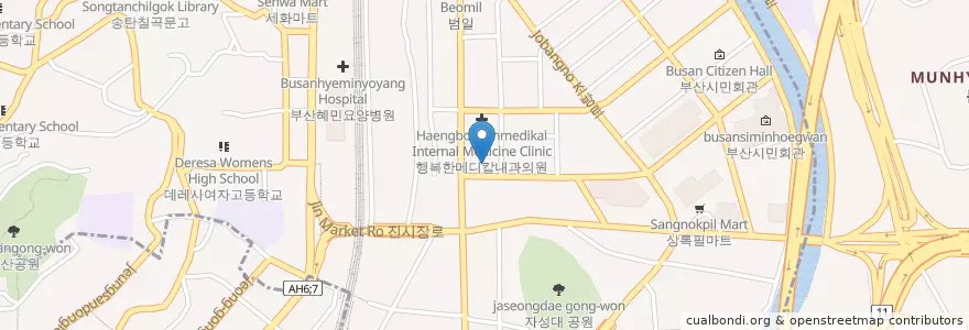 Mapa de ubicacion de 부산은행 en Corea Del Sur, Busan, 동구, 범일동.
