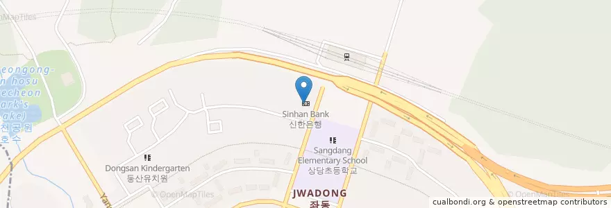 Mapa de ubicacion de 신한은행 en Südkorea, Busan, Haeundae-Gu, Jwa-Dong.