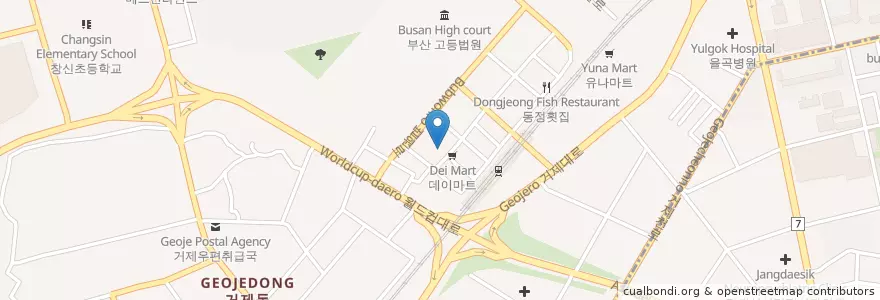 Mapa de ubicacion de 국민은행 en 韩国/南韓, 釜山, 蓮堤區, 거제동.