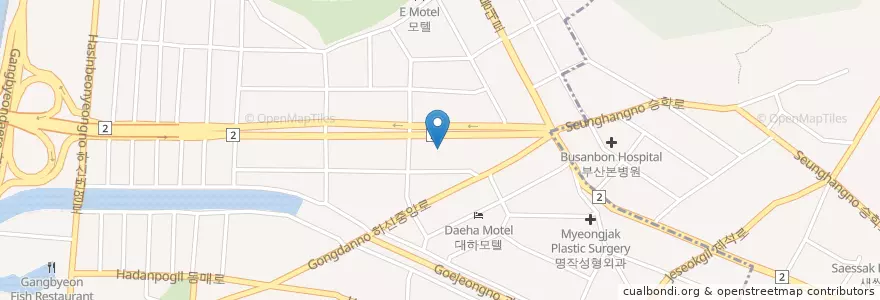 Mapa de ubicacion de 우리은행 en كوريا الجنوبية, بسان, 사하구.