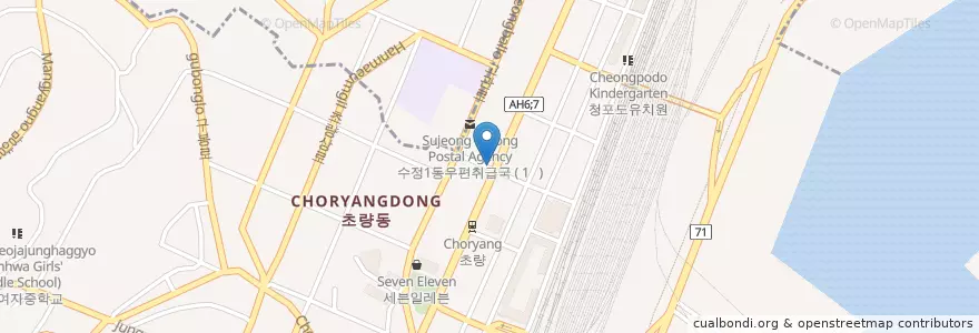 Mapa de ubicacion de 우리은행 en كوريا الجنوبية, بسان, 동구, 초량동.