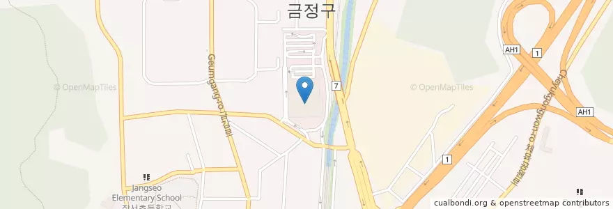Mapa de ubicacion de 신한은행 en 대한민국, 부산, 금정구, 구서동.