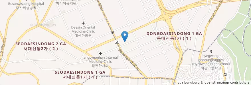 Mapa de ubicacion de Sinhan Bank en South Korea, Busan, Seo-Gu.