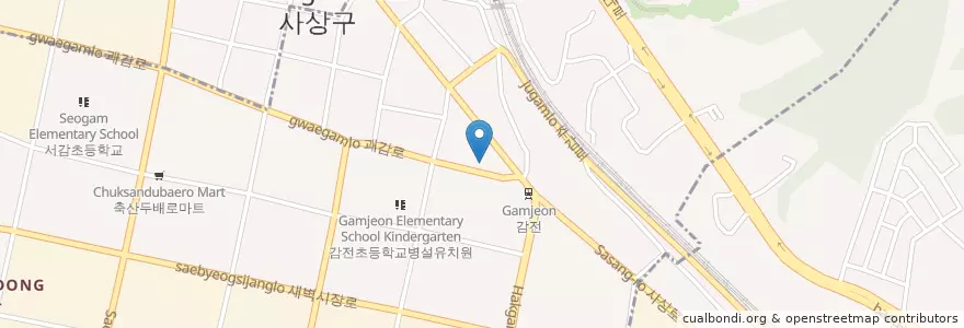 Mapa de ubicacion de 우리은행 en Korea Selatan, 부산, 사상구.