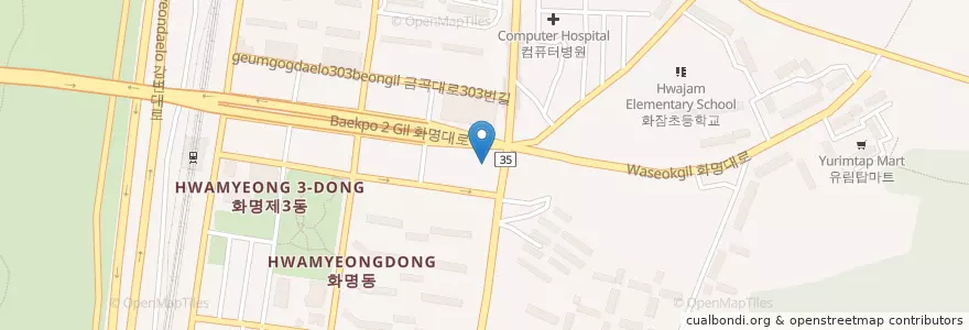 Mapa de ubicacion de 신한은행 en 대한민국, 부산, 북구, 화명동.