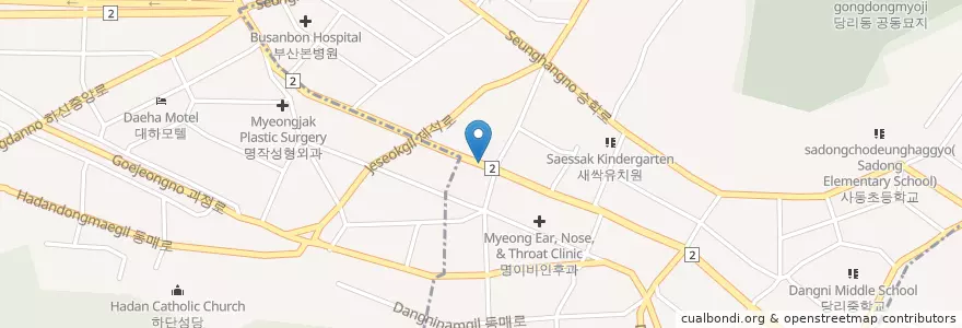 Mapa de ubicacion de 신한은행 en 대한민국, 부산, 사하구, 당리동.