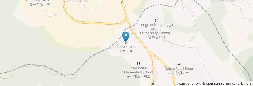 Mapa de ubicacion de 신한은행 en Coreia Do Sul, Busan, 사하구, 다대동.