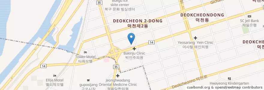 Mapa de ubicacion de 신한은행 en Coreia Do Sul, Busan, 북구, 덕천동.