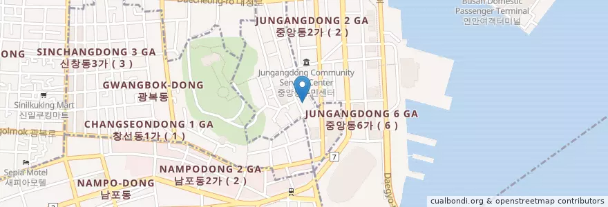 Mapa de ubicacion de 하나은행 en 韩国/南韓, 釜山, 中區, 동광동.