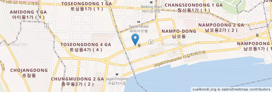 Mapa de ubicacion de 신한은행 en 大韓民国, 釜山, 南浦洞.