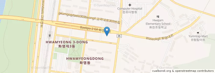 Mapa de ubicacion de 우리은행 화명지점 en 韩国/南韓, 釜山, 北區, 화명동.