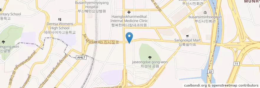 Mapa de ubicacion de 신한은행 en 대한민국, 부산, 동구, 범일동.