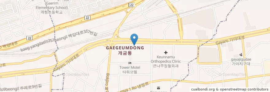Mapa de ubicacion de Hana Bank en South Korea, Busan, Busanjin-Gu, Gaegeum-Dong.