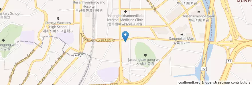 Mapa de ubicacion de 토마토Ⅱ저축은행 en Республика Корея, Пусан, 동구, 범일동.